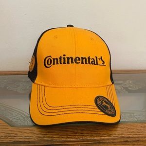 Continental Tire Hat Mesh Black Yellow Hat Baseball Cap Strapback Hat Automotive
